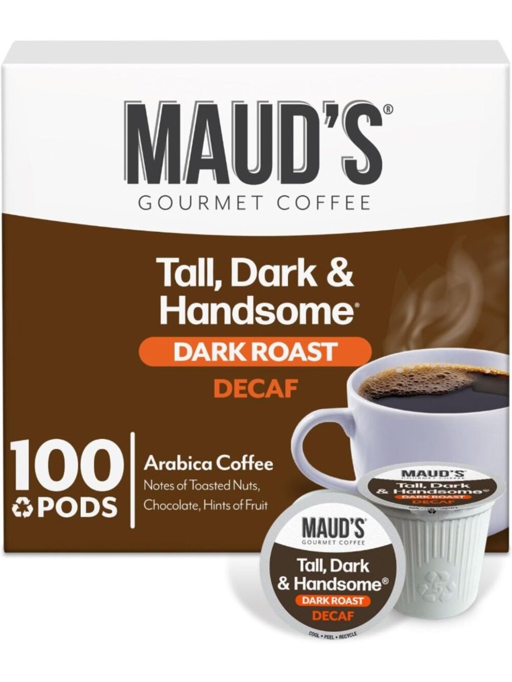Decaf Dark Roast Coffee Pods - 100ct Single Serve for Keurig - Smooth & Rich